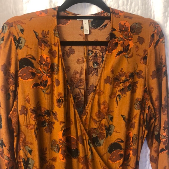 bell sleeve wrap midi dress leith